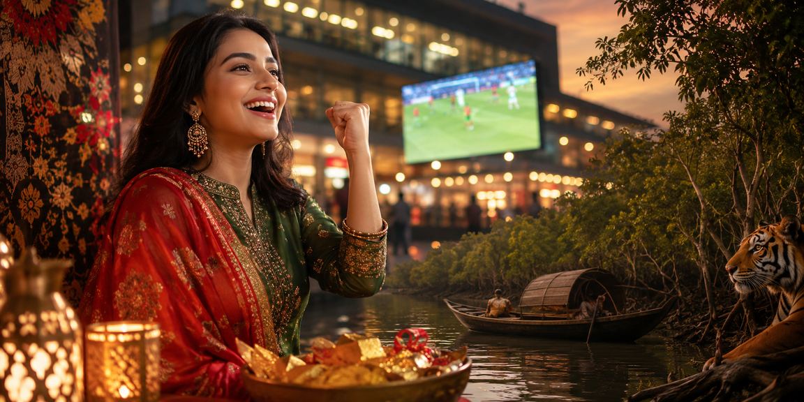 ঢাকায় একজন বাংলাদেশি মডেল এন্টারটেইনমেন্ট ক্যাসিনো গেম উপভোগ করছেন